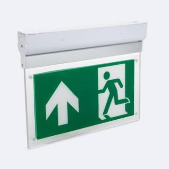 Luce di Emergenza a Superficie 60 lm con Cartello Doppia Faccia