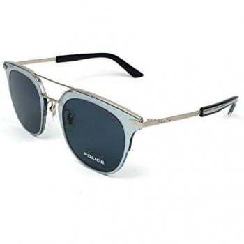 Police Unisex Spl584-0581 Blue Silver Sunglasses, 50/22