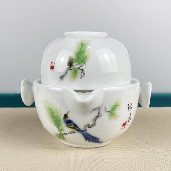 HMLOVE Reise‑Terrine 160 ml – Tragbare Porzellantee-Set für chinesische Zeremonien