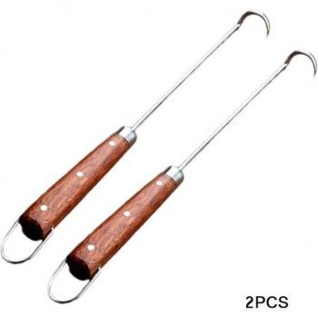 Wood Handle BBQ Skewers for Beef and Chicken 48cm