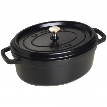 Cacerola ovalada de hierro fundido Staub 2,35 L negra