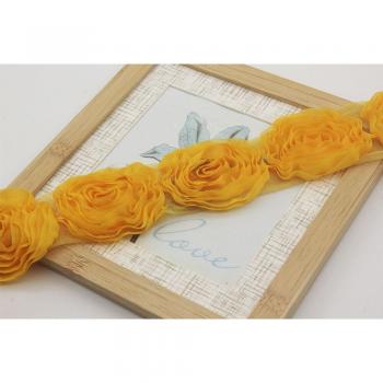Ribete de Flores Rosa en Gasa 1.7 cm – Para Tocados y Mono