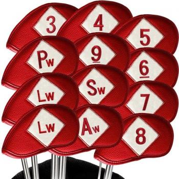 12 Pcs Synthetic Leather Golf Iron Head Covers