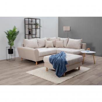 Ecksofa Home Affaire Rice L‑Form – Set mit Hocker & Kissen