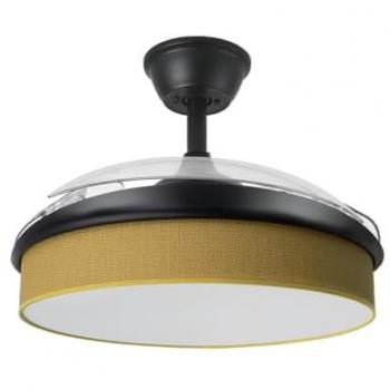 Ventilador DC Super Silencioso 72W Blanco/Haya 6120lm 3 Aspas Desplegables 3000-4000-6000K Mando a Distancia y Temporizador
