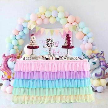Festive Multicolor Table Skirt for Weddings