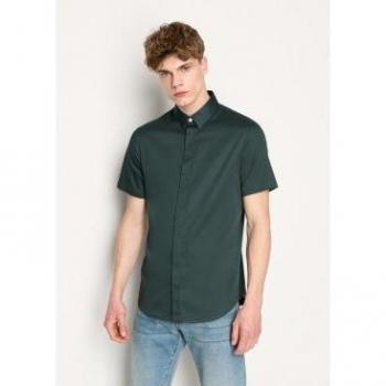 Armani Exchange Camisa de Manga Corta Verde para Hombre