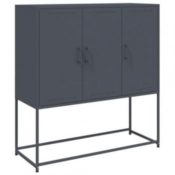 Buffet haut anthracite 100,5x39x107 cm acier Vidaxl