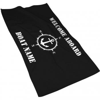 Black Microfiber Beach Towel 70x140 cm
