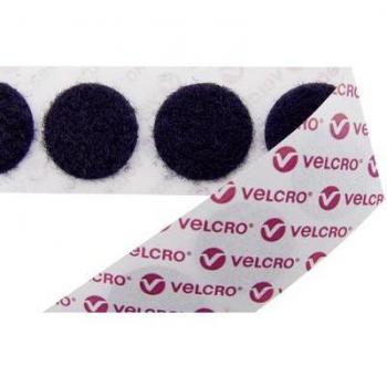 Velcro Fixe‑Rond Noir 15 mm