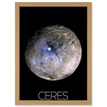 Light Oak Ceres NASA False Color Wall Print (Framed, A4)