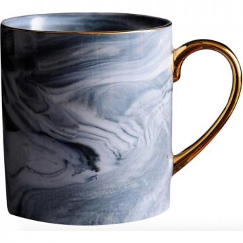Gold Marble Ceramic Soup Plate