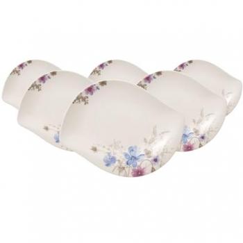 Mariefleur Gris Salatschalen‑Set – 6 Porzellanstücke (34 × 26 cm)