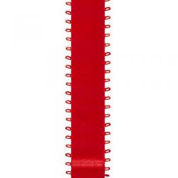 Satin Feather Edge Red Ribbon (Offray) – 3/16 × 18'