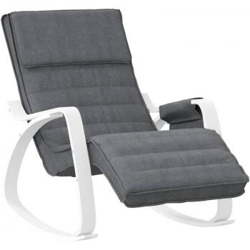 Fauteuil TV Rembourré en Tissu Gris Décoshop26