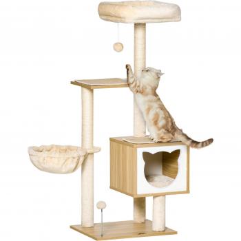 Arranhador de Gatos com Caverna e Rede 48x40x126 cm