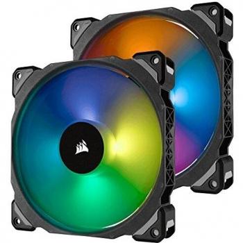 Ventilateur PC Corsair ML140 PRO – 140 mm, Haute pression, Lévétion Magnétique – Pack 2 (blanc/bleu/jaune)
