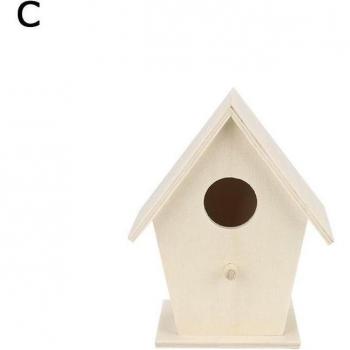 Maison d'oiseau en bois DIY avec corde suspendue