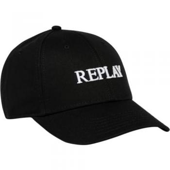Gorra Replay Ax4161 Negro con Logo Bordado para Mujeres