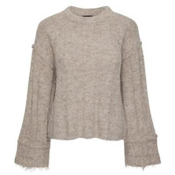 Pieces PCRubble Damen Strickpullover mit Wollanteil, Rundhals, Größe M