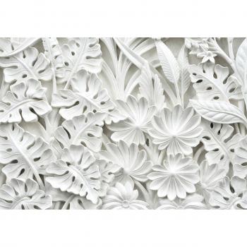 Papier Peint Noir avec Motif Floral 254x184 cm
