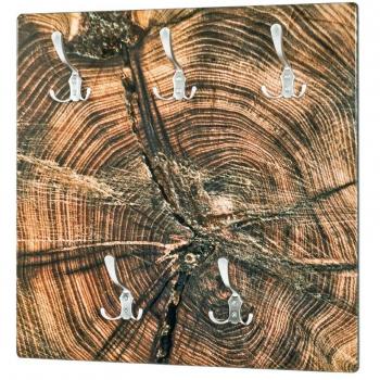 Haku Moebel Porte-manteau mural, MDF, Nature-Optique INOX, 9 x 60 x 60 cm