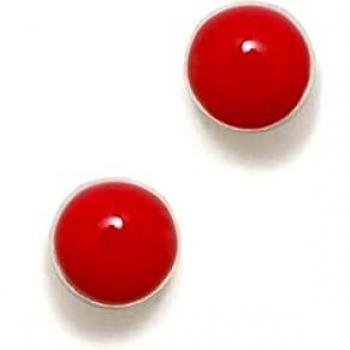 Pendientes Agatha Ruiz de la Prada DIP plata 925m 5 mm. redondos esmaltados rojo