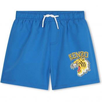 Short de bain bleu Kenzo KIDS avec motif Tigre 2A