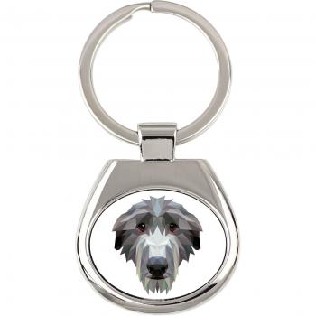 Porte‑clé Art‑Dog : Geométrique, Photo, Blanc