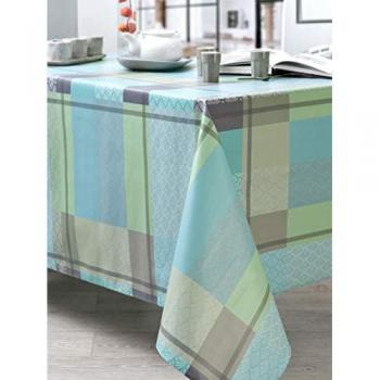 Nydel Nappe coton enduit PVC PALM Bleu 160 x 300 cm