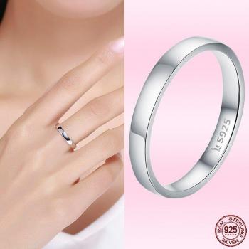 Bamoer Anillo de Plata y Circonia Cúbica Color Blanco