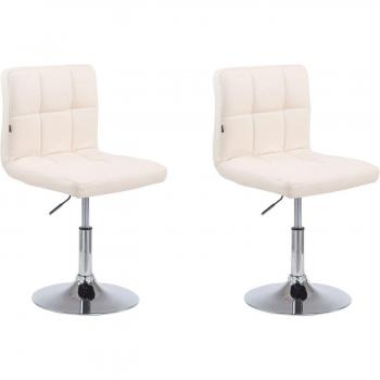 Chaises pivotantes en tissu crème – Ensemble double – Hauteur modulable