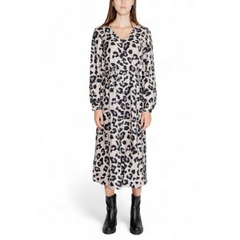 Jacqueline de Yong XL Gray Viscose Midi Dress