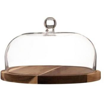 Ravenhead Elegant Cheese and Cake Dome with Wooden Platter