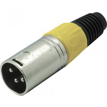 Kash 55002-Y Straight XLR Plug, 3 Pins, Yellow