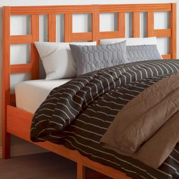 VidaXL Cabecero de cama madera maciza de pino marrón cera 135 cm