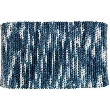 Tapis de bain polycoton Urdu, Bleu, 60 x 90 cm