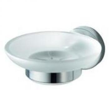 Modern Chrome Soap Holder with Glass Insert by Aqualux Kosmos