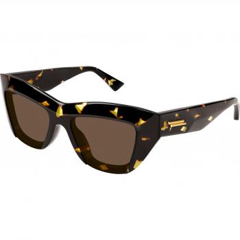 Gafas de sol para mujer Bottega Veneta con montura de estilo cat eye en tono havana marrón, modelo 1218S