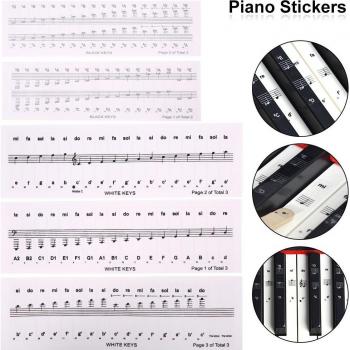 Pegatinas Transparentes para Teclado de Piano con Símbolos 54/61/88 Teclas