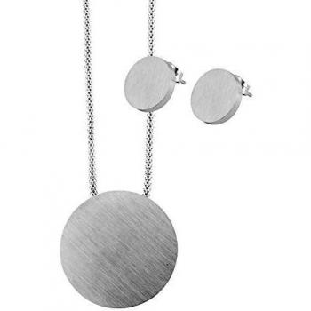 Akzent® Elegancia: Collar con Pendientes Rondas en Acero Inoxidable
