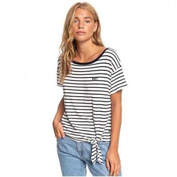 Roxy Camiseta Mujer Wake Up with The Sun, Ajuste Lateral, Blanco