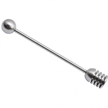 Varilla Agitadora en Espiral de Acero 304 con Cuentas Redondas, Ideal para Café y Miel