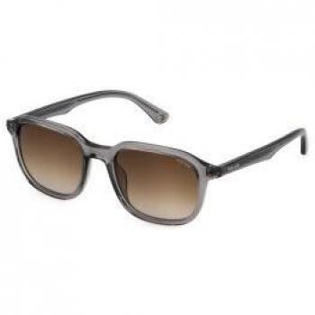 Occhiali Sole Police Spll81 Lucido Grigio Trasparente Lenti Gradiente Marrone Blu CAT2