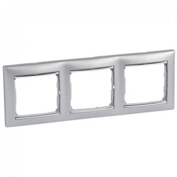 Marco triple de aluminio/plata Valena LEGRAND 770353