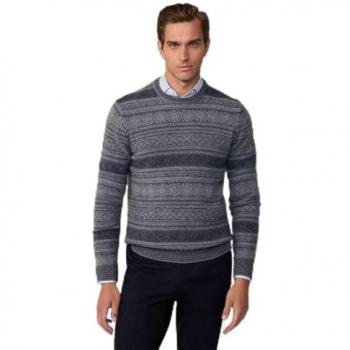Maglione Grigio Granite Fairisle 2XL Hackett
