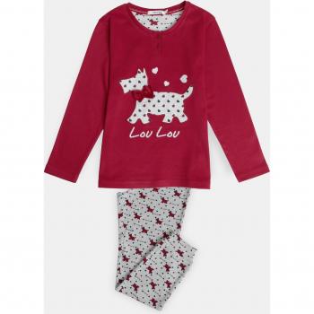 Pijama de niña Admas burdeos con manga larga