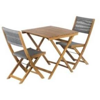 Ensemble Repas Bari En Bois D'acacia Fsc Et Corde Grise