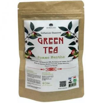 CBD Green Tea Pomme Menthe Infuso 25% Chanvre 40g