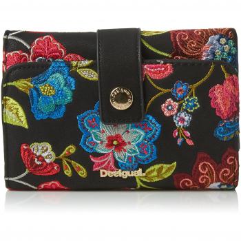 Desigual Damen Geldbörse Mone_caribou Lengüeta S. 2000. U in Schwarz, Größe: 3,50 x 10,50 x 15,00 cm